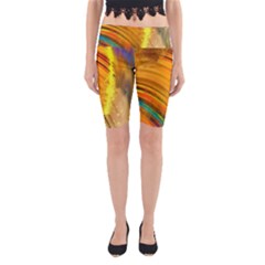 Orange Pink Sketchy Abstract Arch Yoga Cropped Leggings