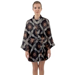 Texture Background Pattern Long Sleeve Kimono Robe by Simbadda