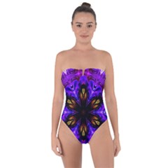 Abstract Art Abstract Background Tie Back One Piece Swimsuit by Simbadda