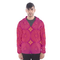 Flower Wheel Chakra Mandala Modern Hooded Windbreaker (men) by Simbadda