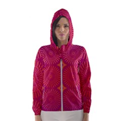 Flower Wheel Chakra Mandala Modern Hooded Windbreaker (women) by Simbadda