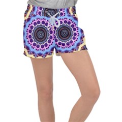 Mandala Art Design Pattern Women s Velour Lounge Shorts by Simbadda