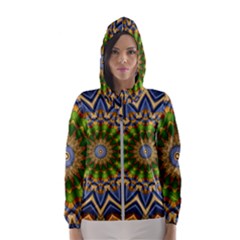 Abstract Antique Art Background Pattern Hooded Windbreaker (women) by Simbadda