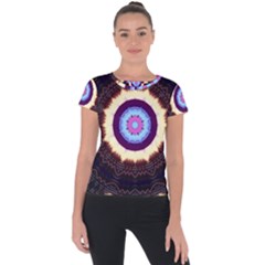 Mandala Art Design Pattern Short Sleeve Sports Top  by Simbadda