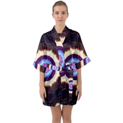 Mandala Art Design Pattern Quarter Sleeve Kimono Robe by Simbadda