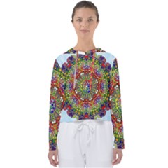 Mandala Pattern Ornaments Structure Women s Slouchy Sweat by Simbadda