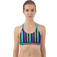 Retro Stripe 1 Vertical Retro Stripe 1 Back Web Sports Bra by dressshop