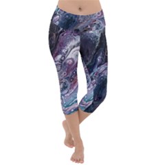 Planetary Lightweight Velour Capri Yoga Leggings by ArtByAng