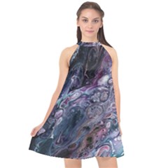 Planetary Halter Neckline Chiffon Dress  by ArtByAng