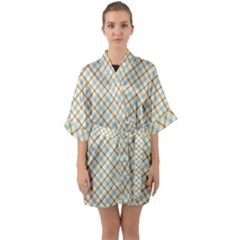 Plaid 2  Quarter Sleeve Kimono Robe by dressshop