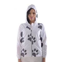 Pets Footprints Hooded Windbreaker (women) by Hansue