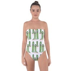 Prickle Plants2 Tie Back One Piece Swimsuit by ArtByAng