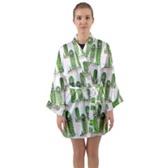 Prickle Plants2 Long Sleeve Kimono Robe
