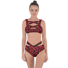Red Chili Peppers Pattern Bandaged Up Bikini Set  by bloomingvinedesign