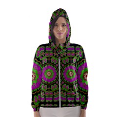 Flowers And More Floral Dancing A Happy Dance Hooded Windbreaker (women) by pepitasart