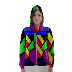 Background Color Art Pattern Form Hooded Windbreaker (women) by Nexatart