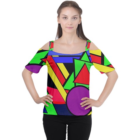 Background Color Art Pattern Form Cutout Shoulder Tee by Nexatart