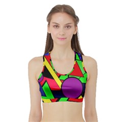Background Color Art Pattern Form Sports Bra With Border by Nexatart