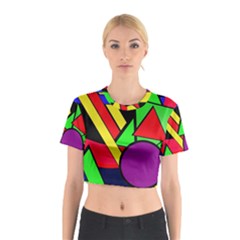 Background Color Art Pattern Form Cotton Crop Top by Nexatart