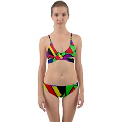 Background Color Art Pattern Form Wrap Around Bikini Set by Nexatart