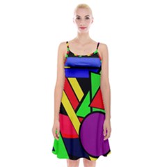 Background Color Art Pattern Form Spaghetti Strap Velvet Dress by Nexatart