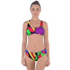 Background Color Art Pattern Form Criss Cross Bikini Set by Nexatart