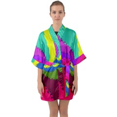 Art Abstract Pattern Color Quarter Sleeve Kimono Robe by Nexatart