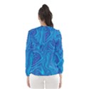 Blue Abstract Pattern Art Shape Hooded Windbreaker (Women) View2