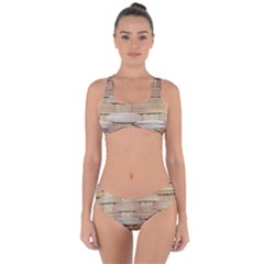 Wicker Model Texture Craft Braided Criss Cross Bikini Set
