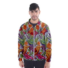 Art Flower Pattern Background Windbreaker (men) by Nexatart