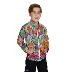 Art Flower Pattern Background Windbreaker (kids) by Nexatart