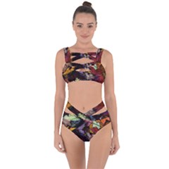 Fall Leaves Abstract Bandaged Up Bikini Set  by bloomingvinedesign