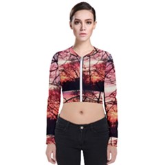 October Sunset Zip Up Bomber Jacket by bloomingvinedesign