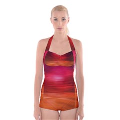 Colourlines Boyleg Halter Swimsuit  by kunstklamotte023