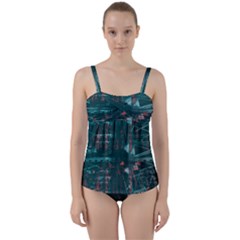 Bridge Twist Front Tankini Set