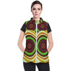 Digital Art Background Yellow Red Women s Puffer Vest by Sapixe