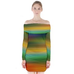 Art Blur Wallpaper Artistically Long Sleeve Off Shoulder Dress by Sapixe