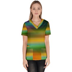 Art Blur Wallpaper Artistically Women s V-neck Scrub Top by Sapixe