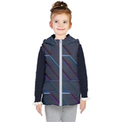 Glass Scifi Violet Ultraviolet Kid s Hooded Puffer Vest by Sapixe