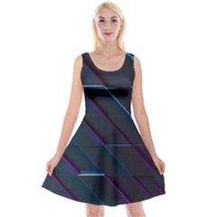 Glass Scifi Violet Ultraviolet Reversible Velvet Sleeveless Dress by Sapixe