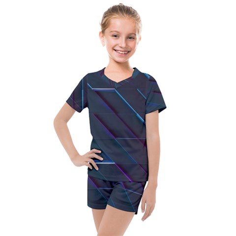 Glass Scifi Violet Ultraviolet Kids  Mesh Tee And Shorts Set by Sapixe