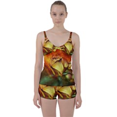Rose Flower Petal Floral Love Tie Front Two Piece Tankini by Sapixe