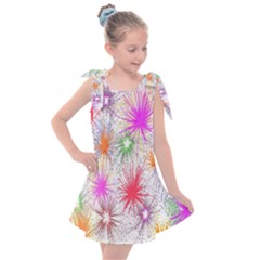 Star Dab Farbkleckse Leaf Flower Kids  Tie Up Tunic Dress by Sapixe