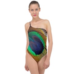 Bird Feather Background Nature Classic One Shoulder Swimsuit by Sapixe