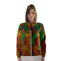 Background Color Template Abstract Hooded Windbreaker (women) by Sapixe