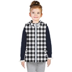 Square Diagonal Pattern Seamless Kid s Hooded Puffer Vest by Sapixe