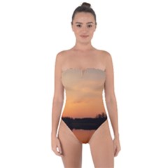 Sunset Nature Tie Back One Piece Swimsuit by Sapixe