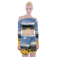 Iceland Nature Mountains Landscape Off Shoulder Top With Mini Skirt Set by Sapixe