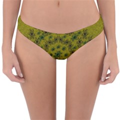 Flower Wreath In The Green Soft Yellow Nature Reversible Hipster Bikini Bottoms by pepitasart