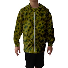 Flower Wreath In The Green Soft Yellow Nature Hooded Windbreaker (kids) by pepitasart